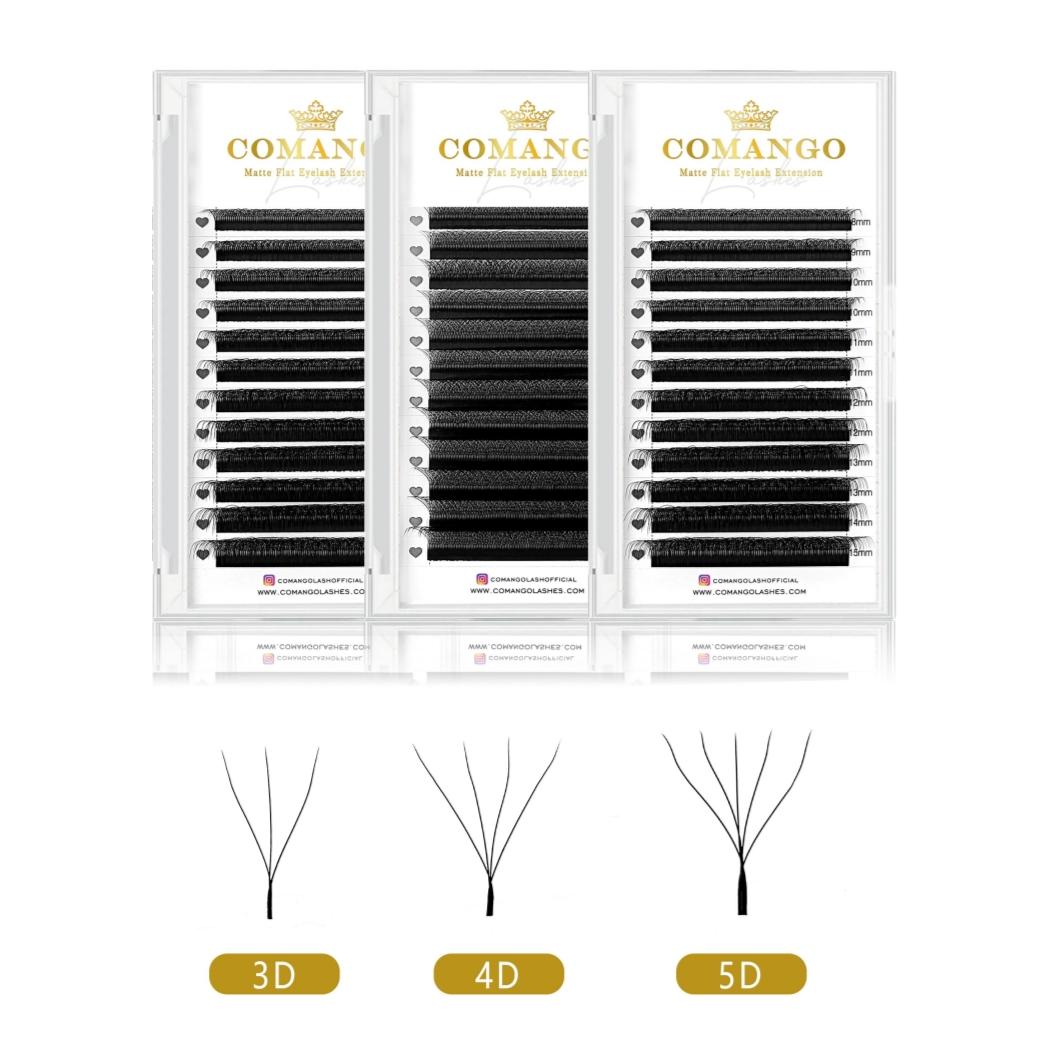 3D-W Shape Lashes Extension Premade Fans 0.07