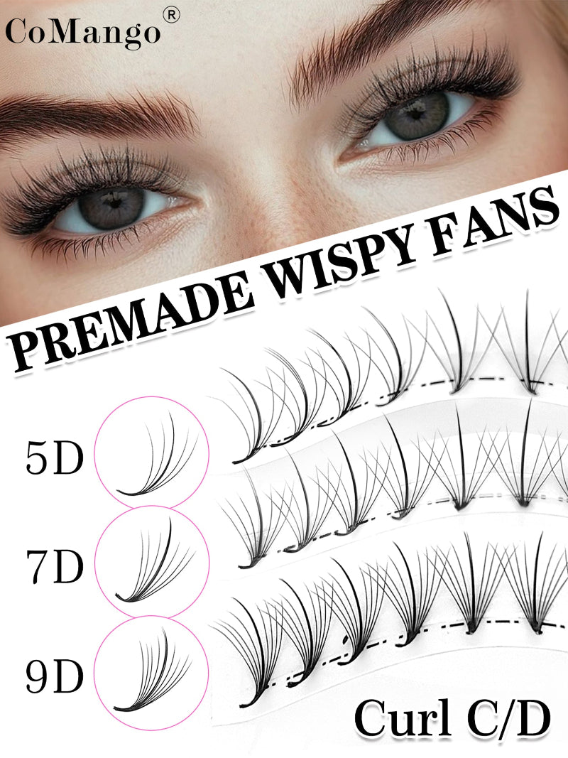 5D 7D 9D Premade Wispy Fans Lash Extensions | 300 Fans