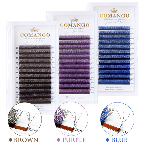 3D-W Colored Lash Extensions Premade Fans
