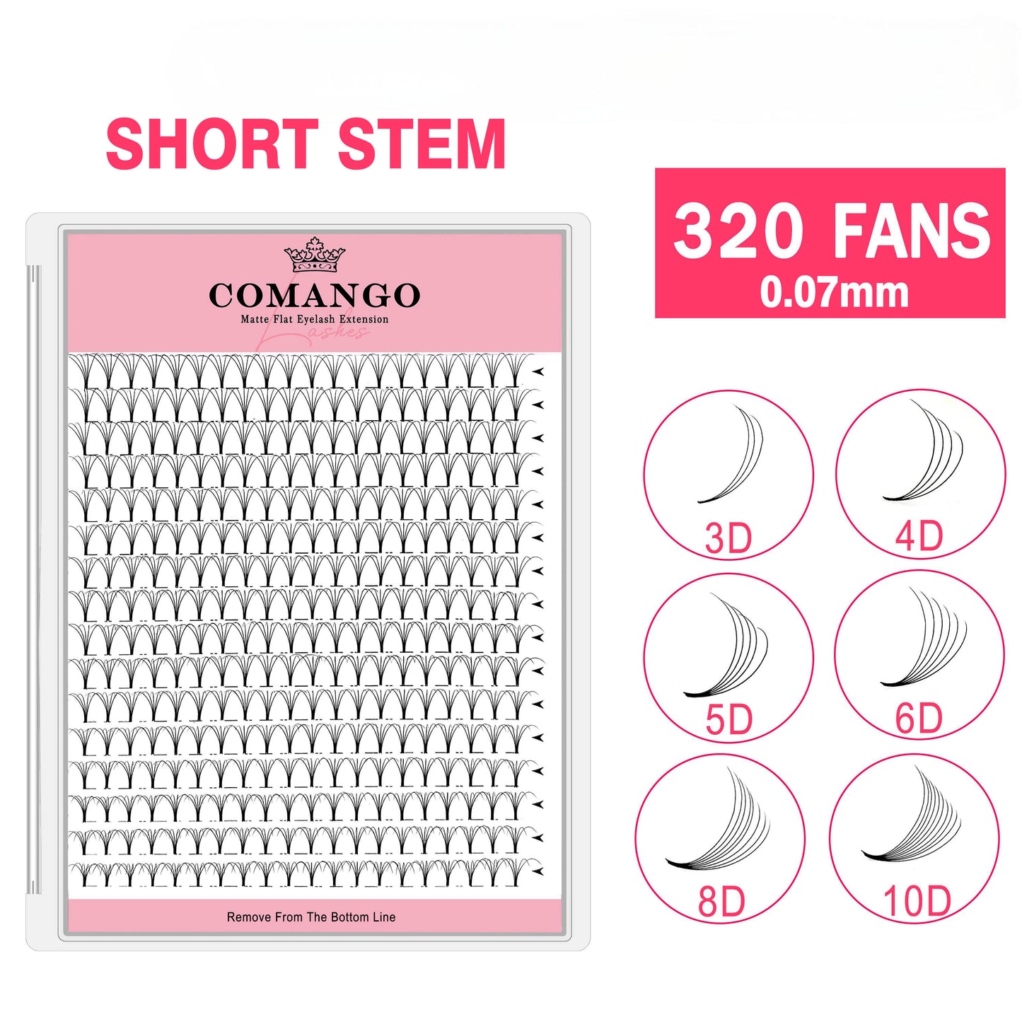 0.07 Short Stem Premade Volume Fans-320 Fans