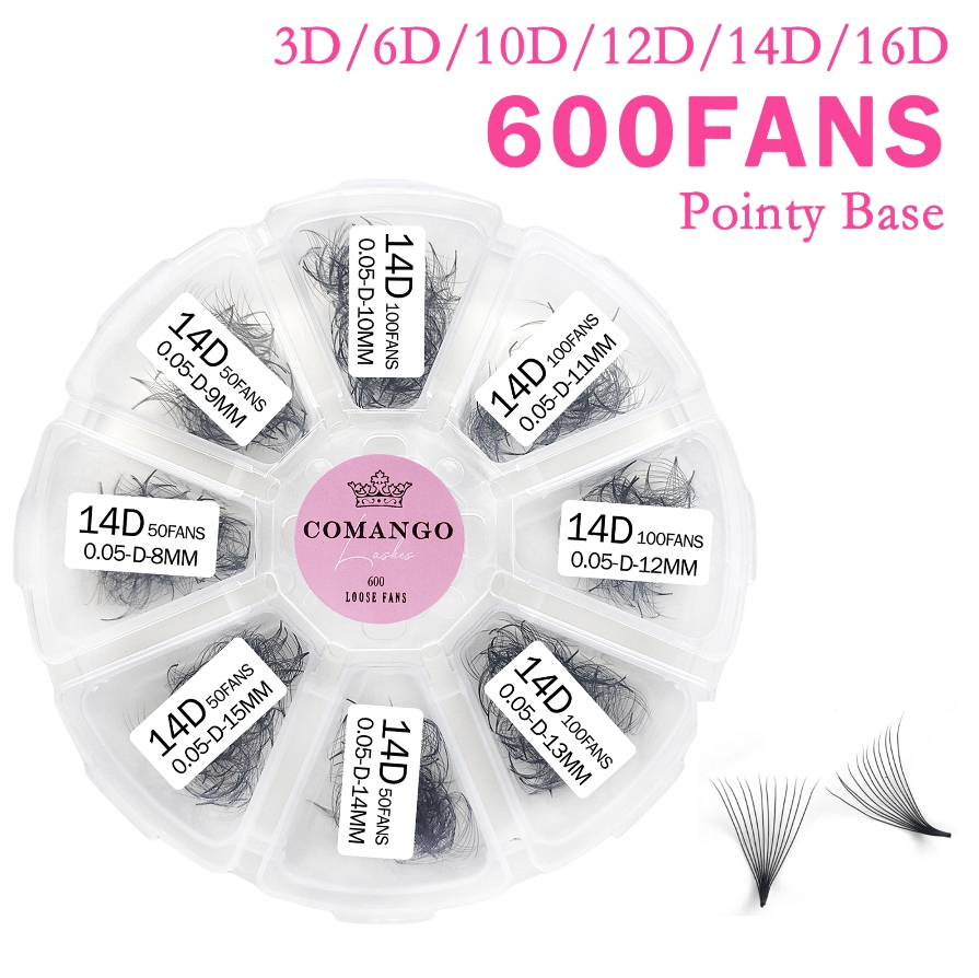 600 Premade Loose Fans Pointy Base
