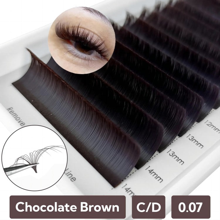 Brown Lash Extensions 0.07