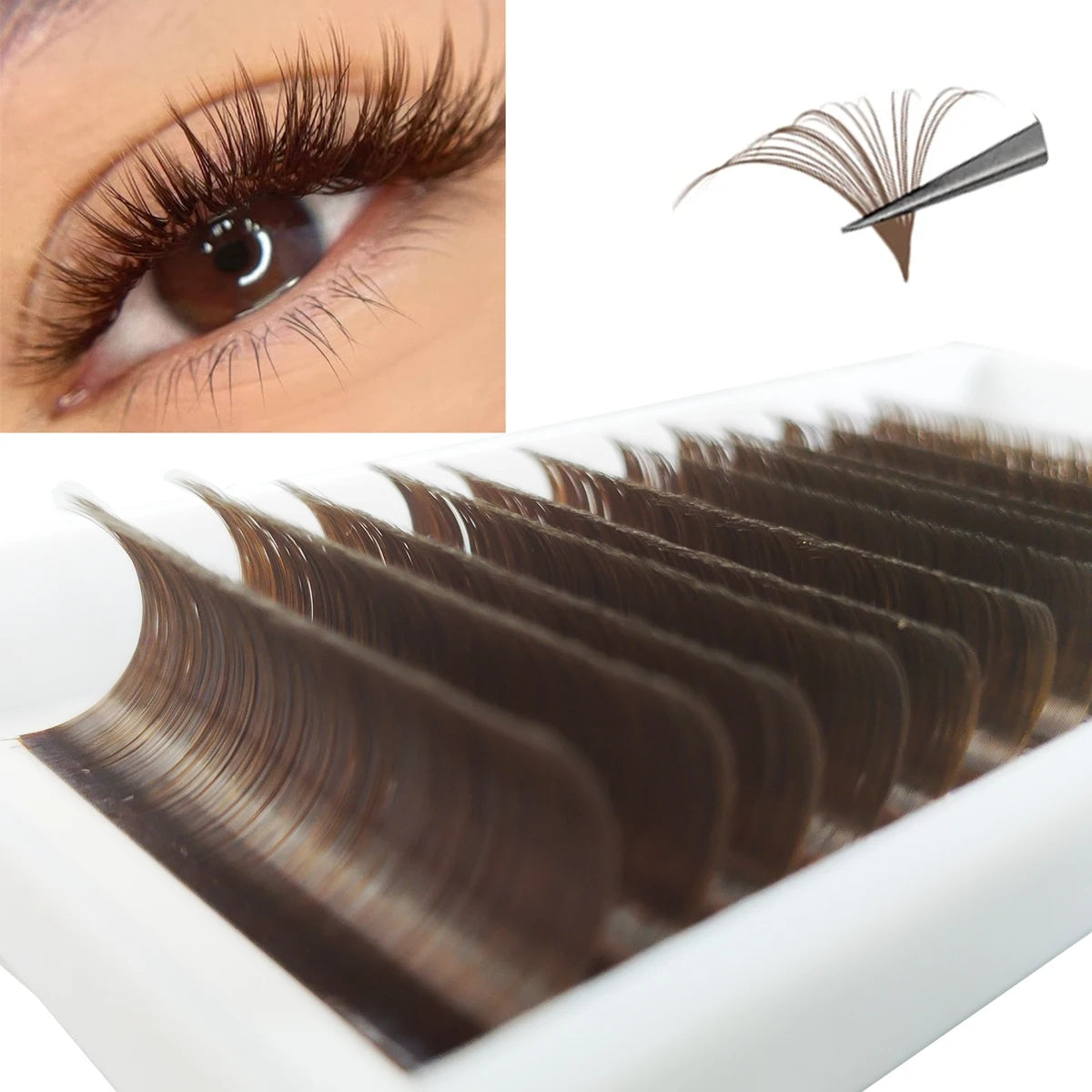Easy Fans Colored Lashes Extensions