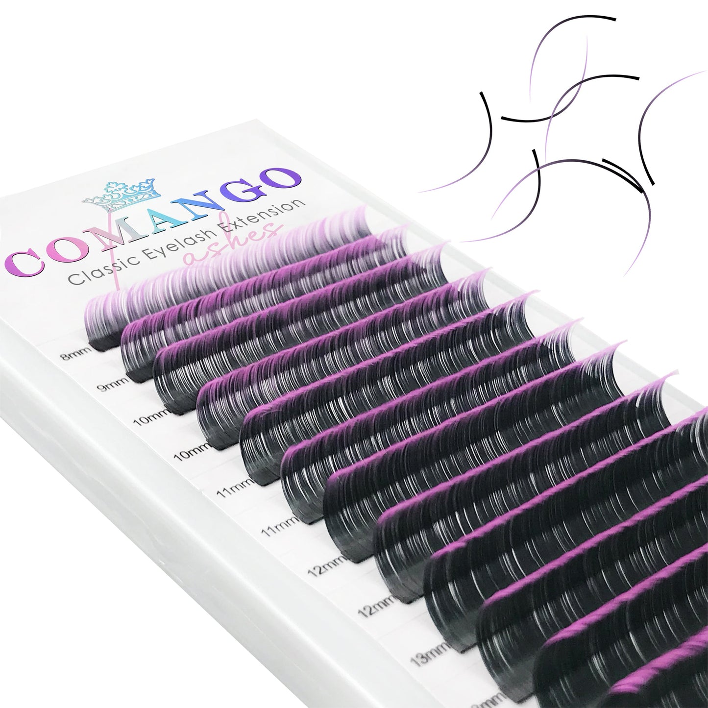 Classic Ombre Colored Lash Extensions 0.07