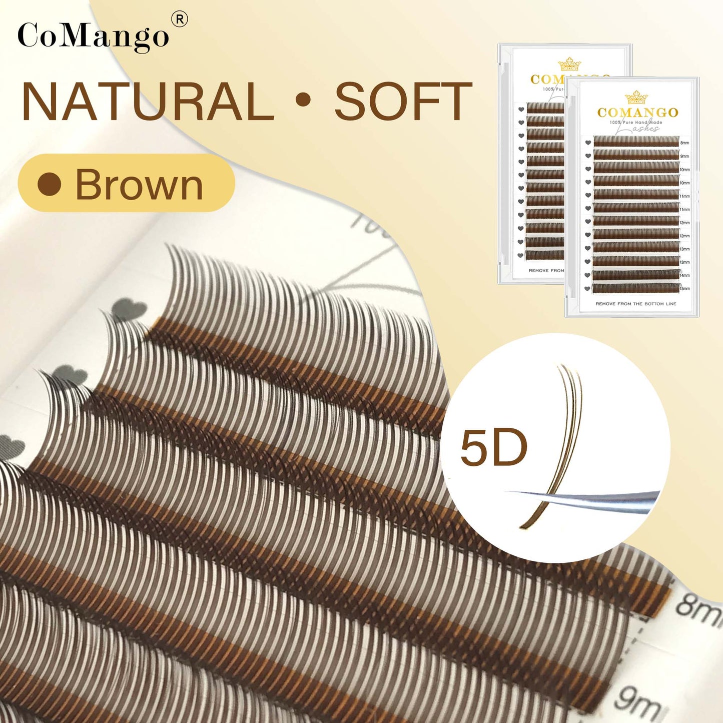 Brown Wispy 5D Fairy Lash Extensions Spikes