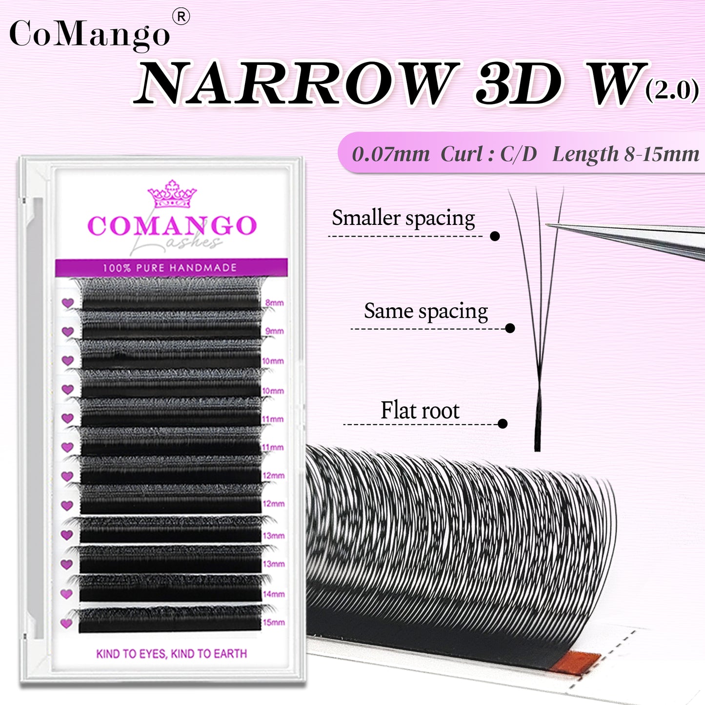 Narrow 3D W Shape Eyelash Extensions