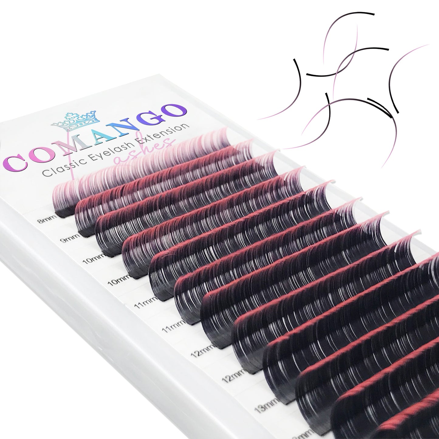 Classic Ombre Colored Lash Extensions 0.07