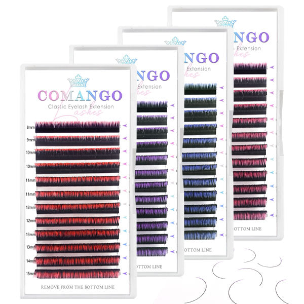 Classic Ombre Colored Lash Extensions 0.07