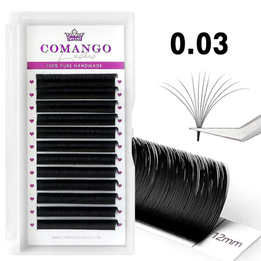 0.03 Cashmere Easy Fans Volume Lashes Extensions Matte Black