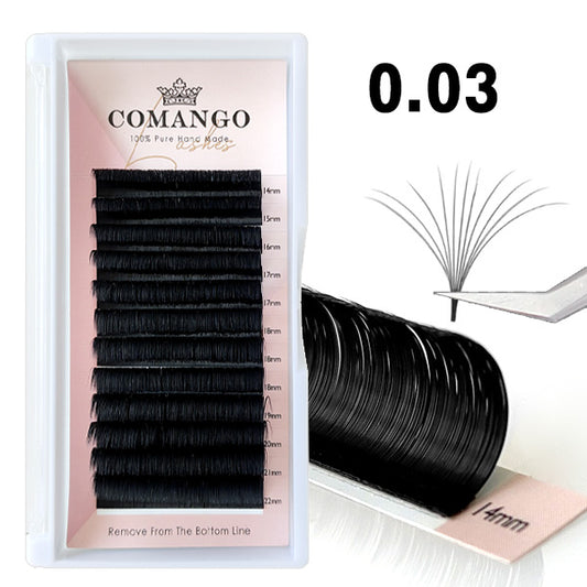 0.03 Easy Fans Volume Lashes Extensions Shiny Black