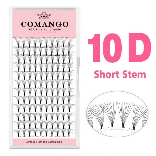 10D vorgefertigte Volumenfächer mit kurzem Stiel | CoMango®