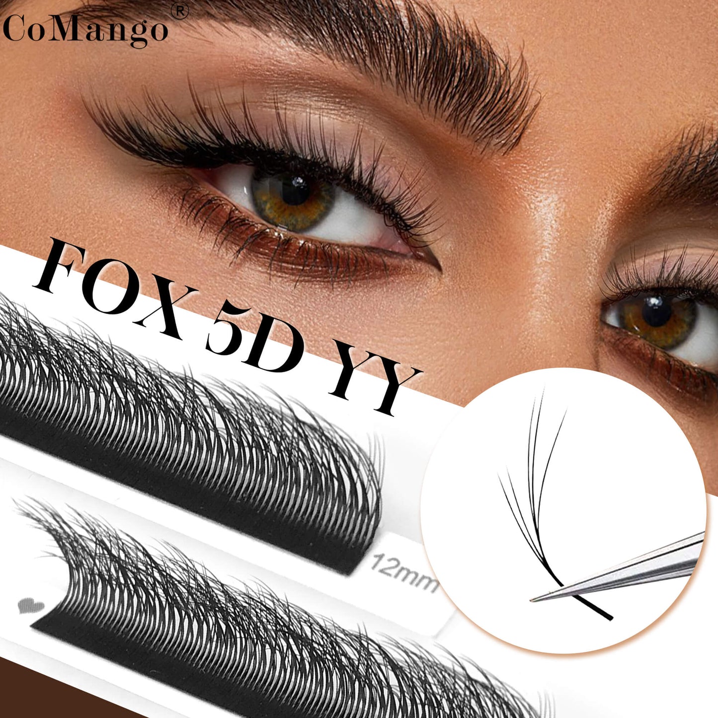 Extensions de cils Fox 5D forme YY 0,07
