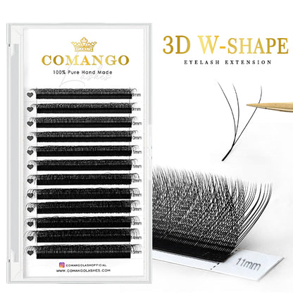 Éventails préfabriqués de cils en forme Y/W de 0,07 mm | CoMango®