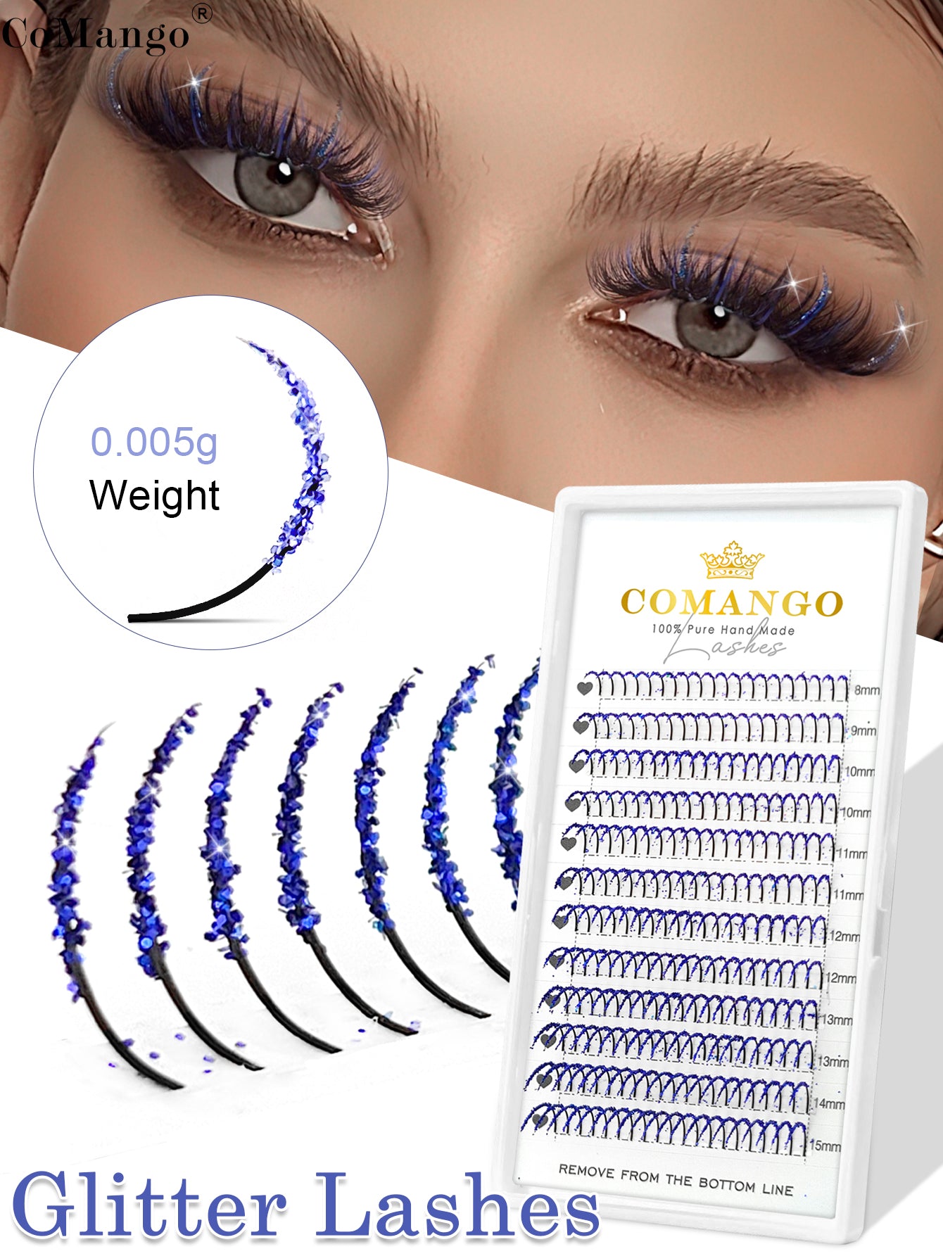Color Glitter Spikes Lash Extension For Halloween Christmas Cosplay Party