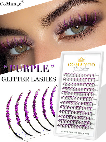 Color Glitter Spikes Lash Extension For Halloween Christmas Cosplay Party