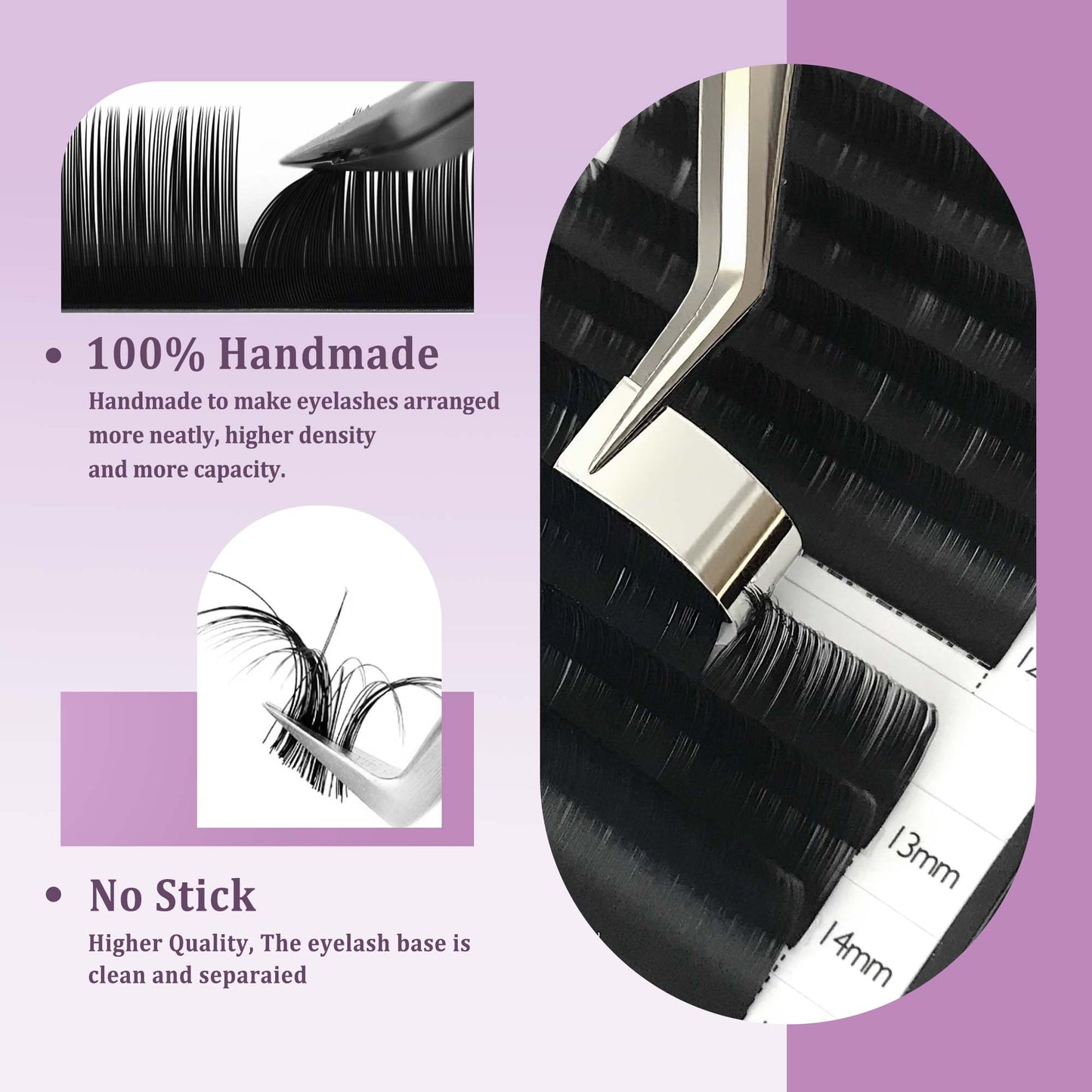 0.05 Volume Lashes Extensions Matte Black