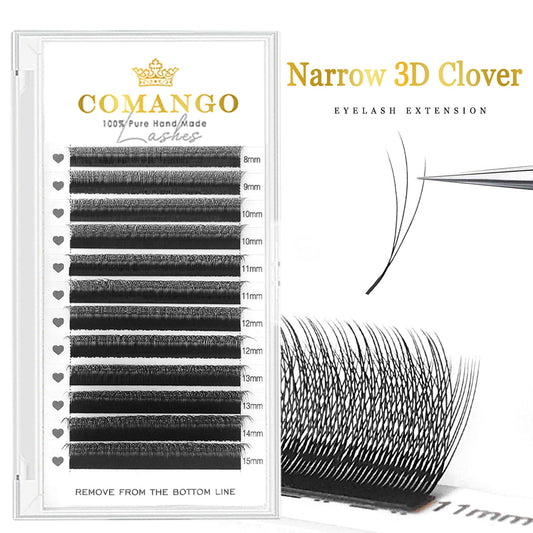 Narrow 3D Spark Clover Lash Extensions 0.07