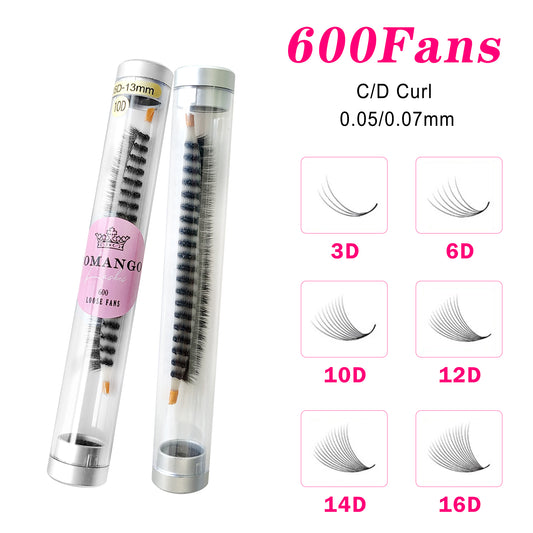 600 Fans Premade Volume Fans Pointy Base