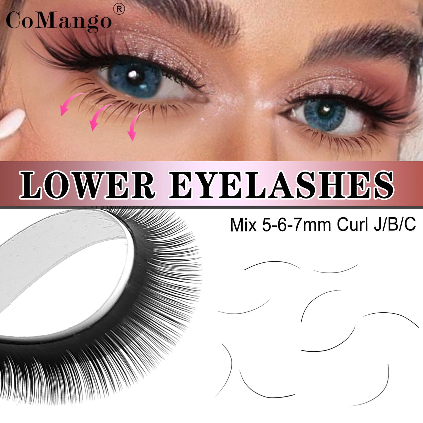 Bottom Lashes Extensions | Mix5-7mm