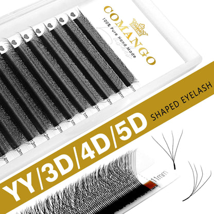 4D-W Shape Lash Extensions Premade Fans 0.07