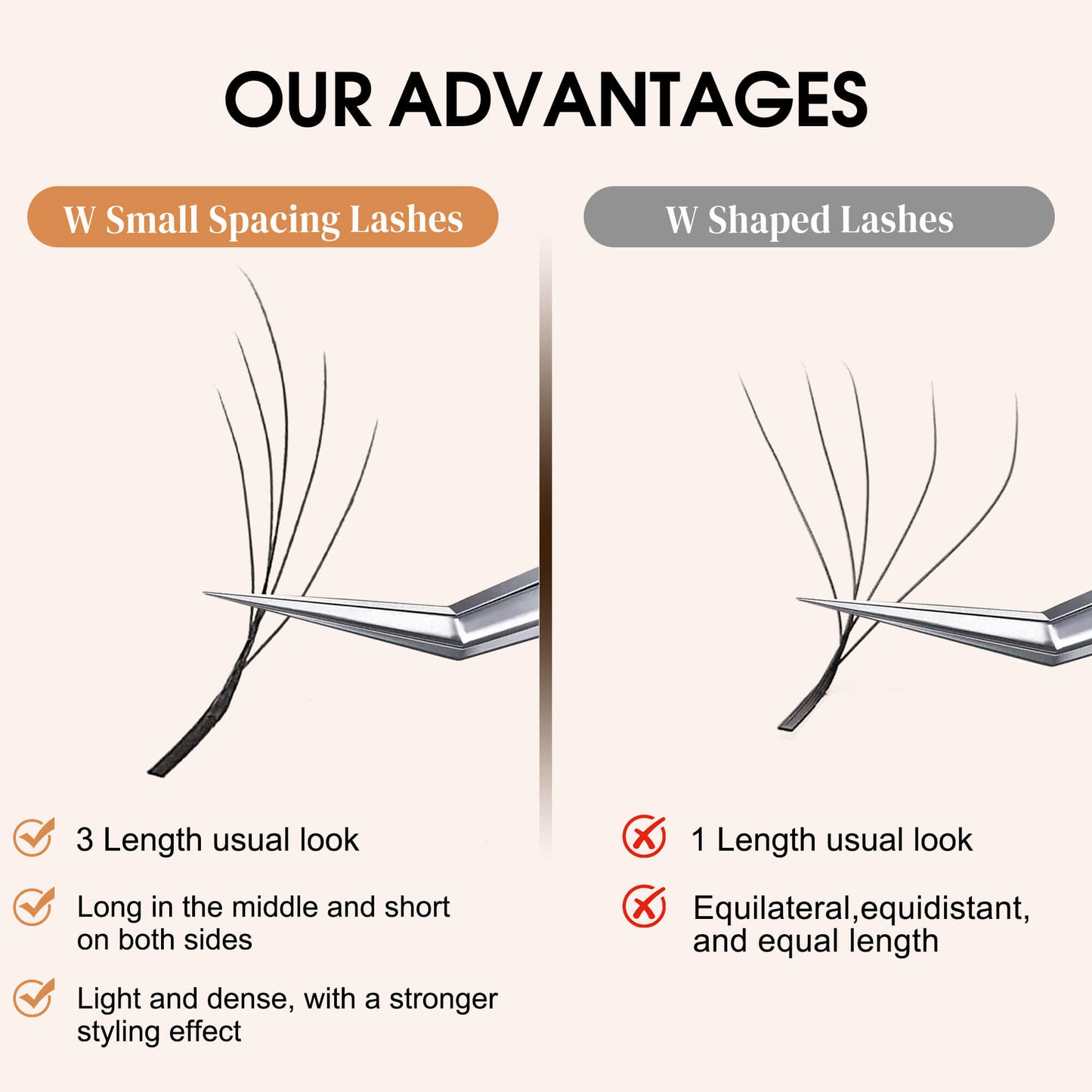 Schmale 4DW Kleeblatt-Wimpernverlängerungen 0.07