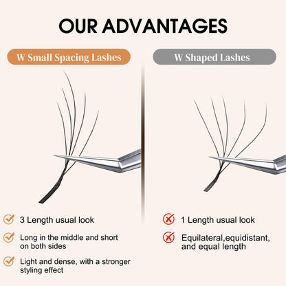 Schmale 4DW Kleeblatt-Wimpernverlängerungen 0.07