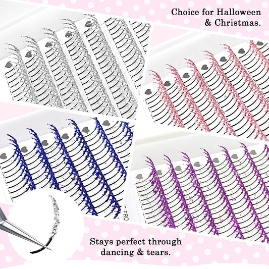 Color Glitter Spikes Lash Extension For Halloween Christmas Cosplay Party