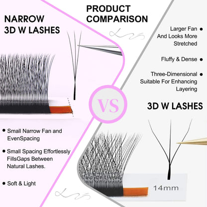 Narrow 3D Technical Fibers Eyelash Extensions