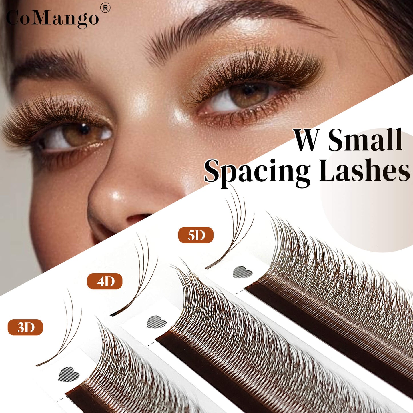 Brown Narrow 3D 4D 5D Lash Extensions 0.07