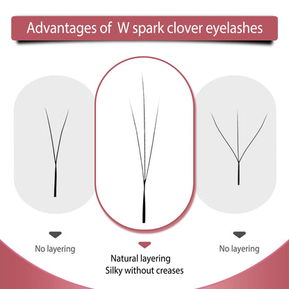 Narrow 3D Spark Clover Lash Extensions 0.07