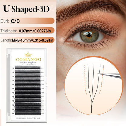 3U Lash Extensins U-Shape 3D Lashes