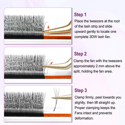 Narrow 3D Technical Fibers Eyelash Extensions