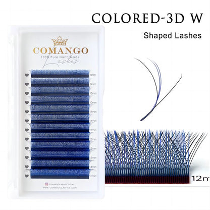 Colored 3D W Lashes Extensions Brown Purple Blue Premade Voume Fans