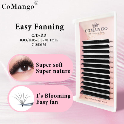 0.07 Cashmere Easy Fans Volume Lash Extensions Matte Black