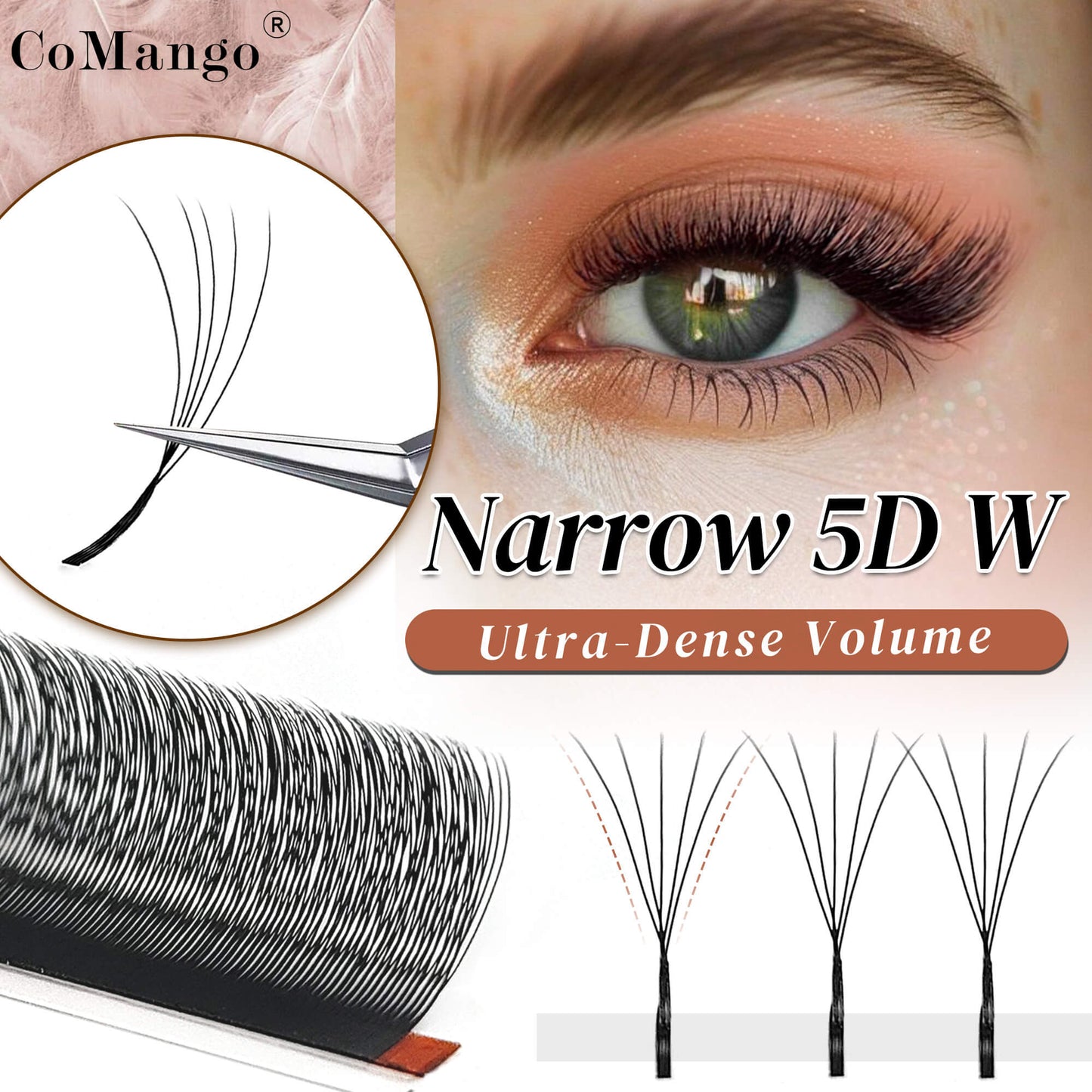 Narrow 5D Technical Fibers Eyelash Extensions
