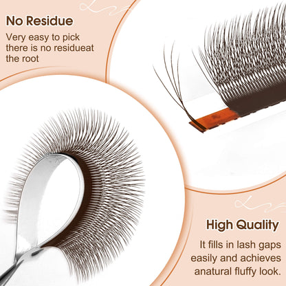 Brown Narrow 3D 4D 5D Lash Extensions 0.07