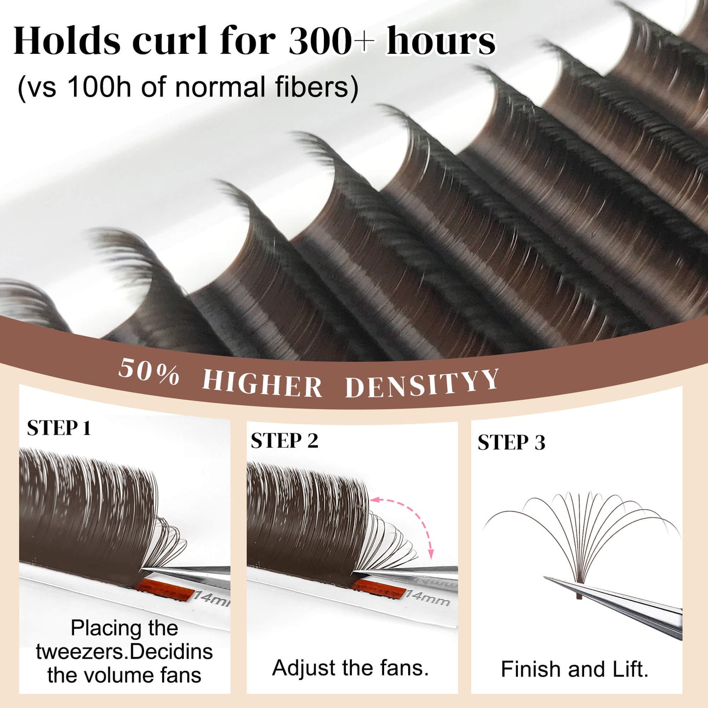 Brown Easy Fans Lash Extensions 0.07