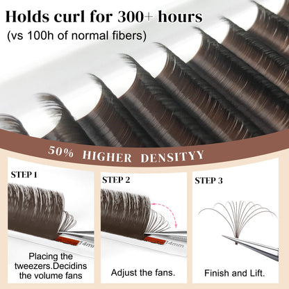 Brown Easy Fans Lash Extensions 0.07