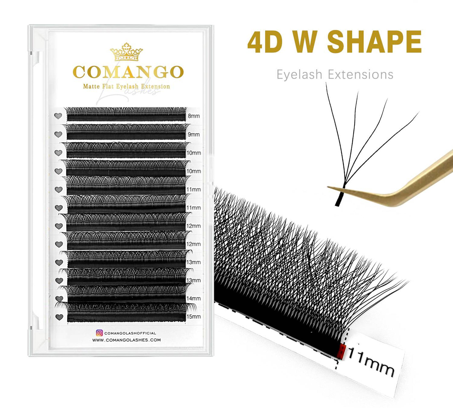 W Shape Lashes Extension 3D 4D 5D Premade Volume Fans | CoMango