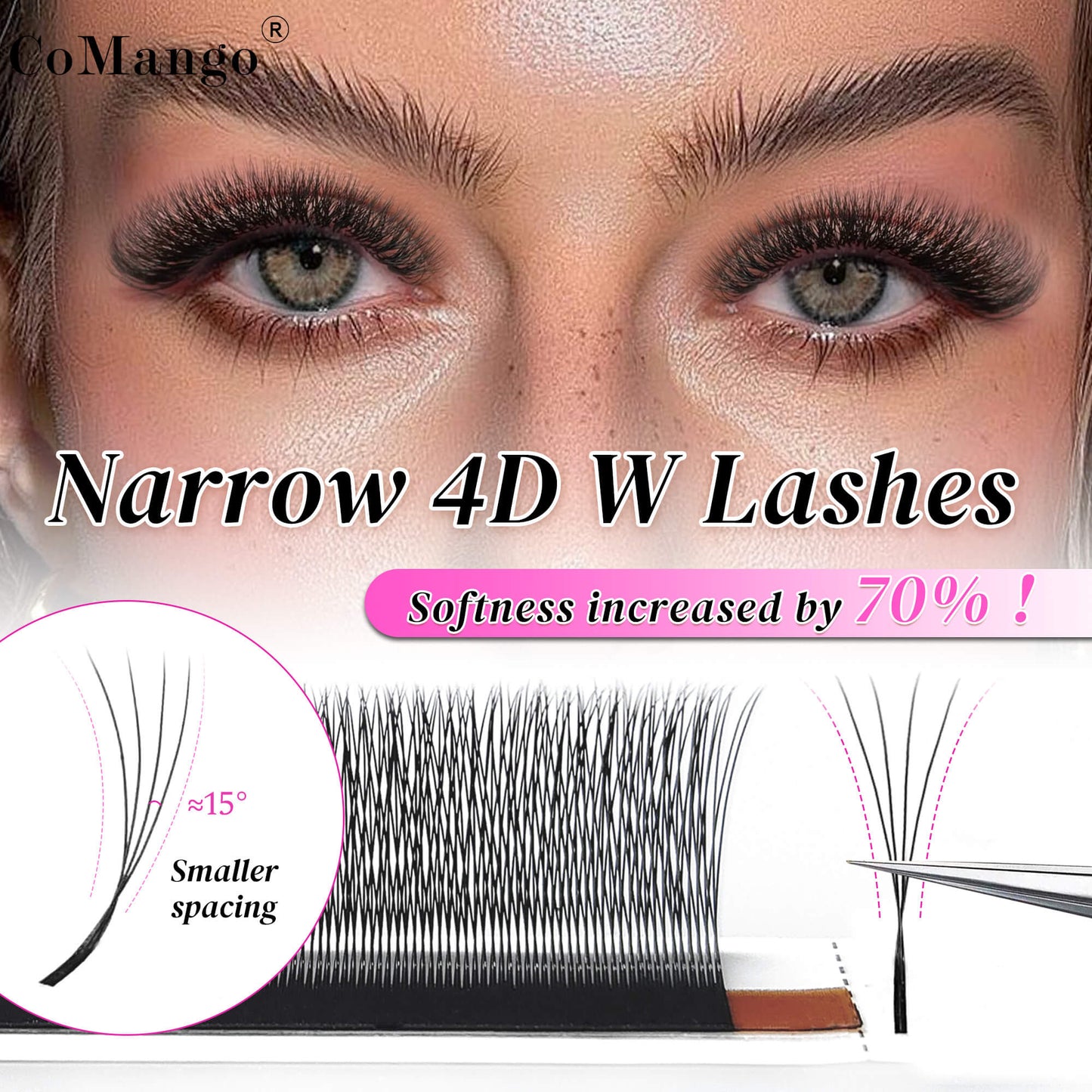 Narrow 4D Technical Fibers Eyelash Extensions