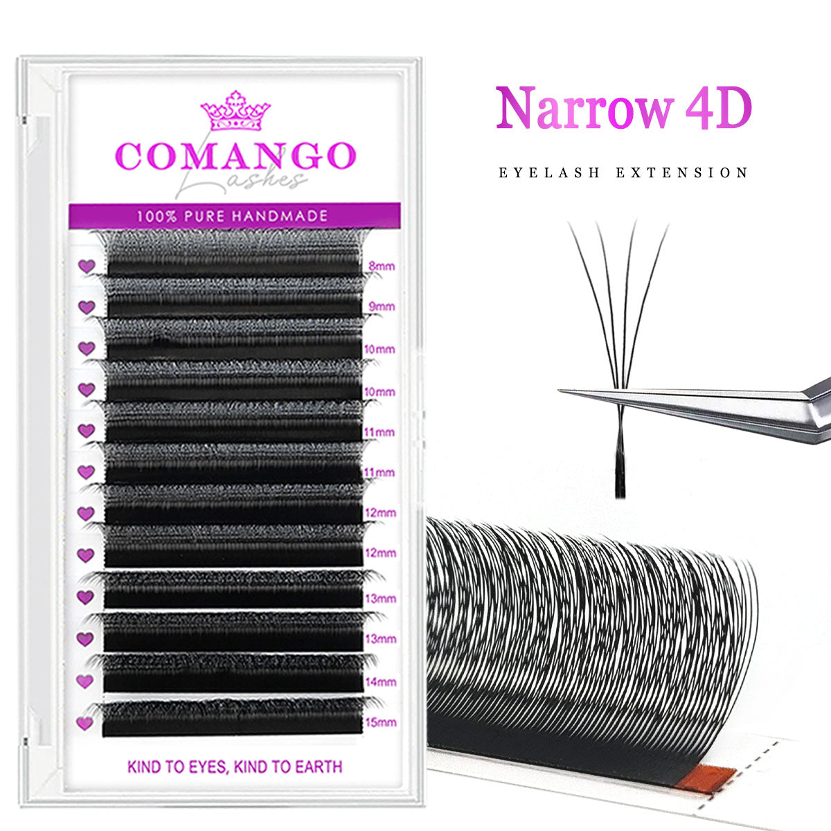 Narrow 4D Technical Fibers Eyelash Extensions