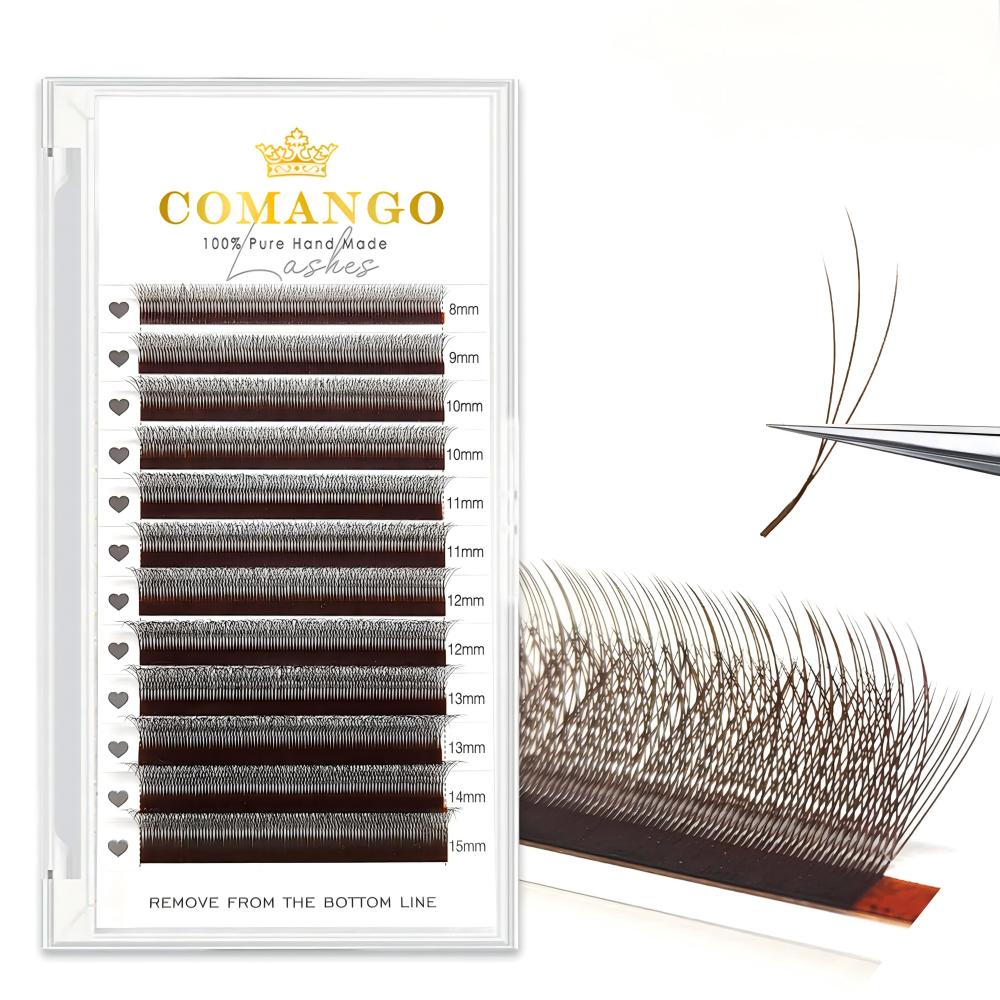 Brown Narrow 3D 4D 5D Lash Extensions 0.07