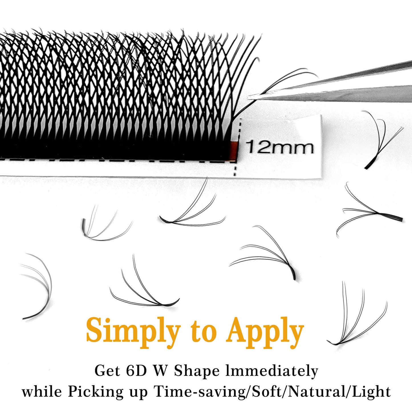 6D-W Form Wimpern Doppel 3D-W Wimpernverlängerung