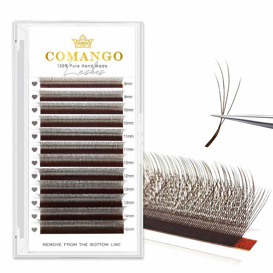 Brown Narrow 3D 4D 5D Lash Extensions 0.07