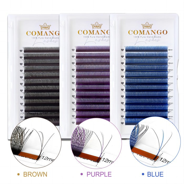 3D-W Colored Lash Extensions Premade Fans