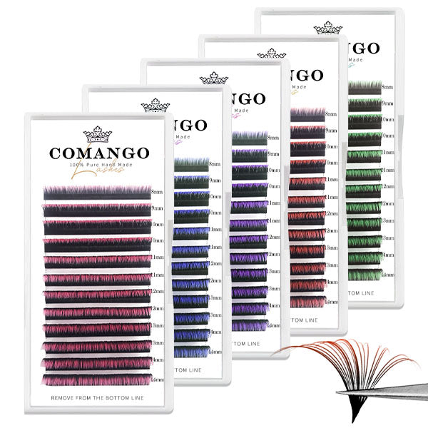 Extensions de cils colorées en éventail facile | CoMango®