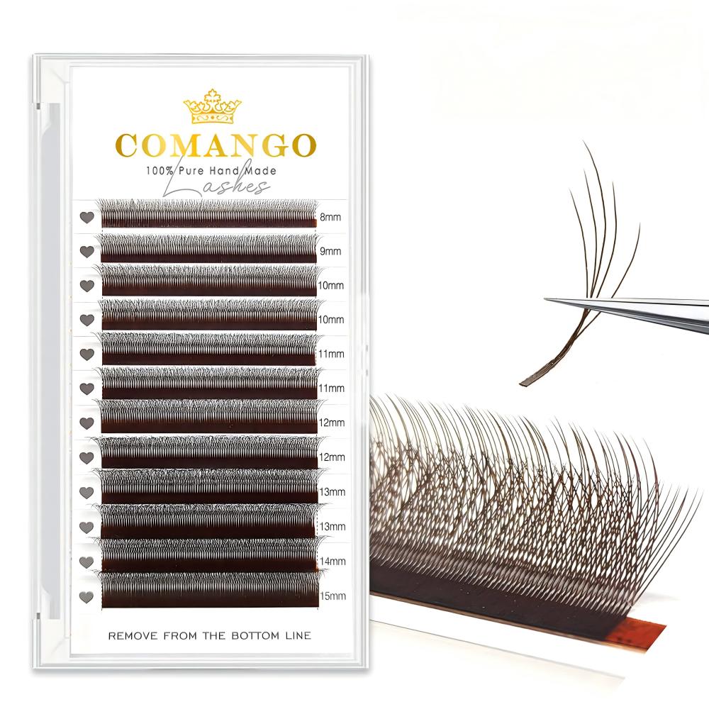 Brown Narrow 3D 4D 5D Lash Extensions 0.07