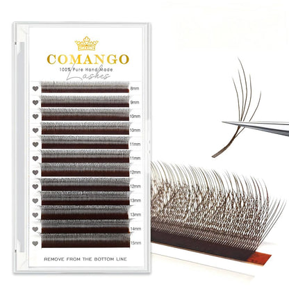 Brown Narrow 3D 4D 5D Lash Extensions 0.07