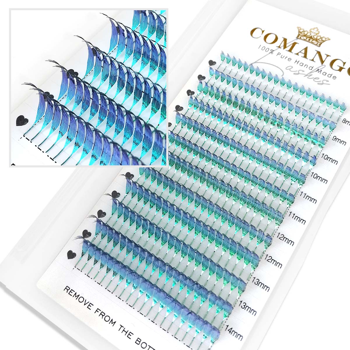 Colored Glitter Spire Anime Lash Extensions