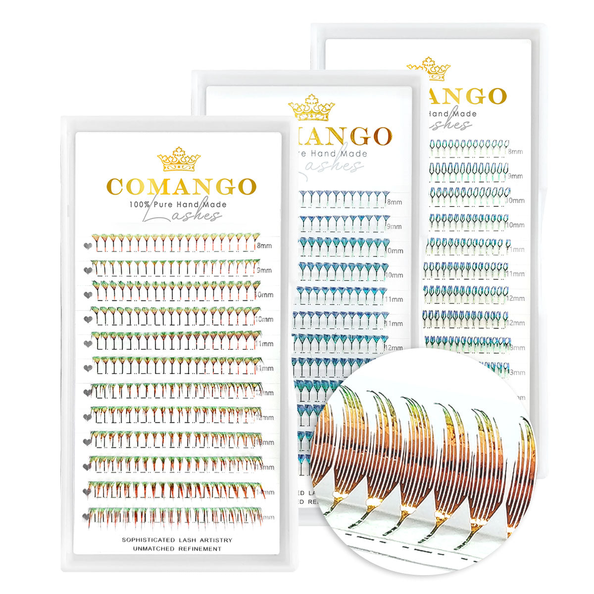 Colored Glitter Spire Anime Lash Extensions